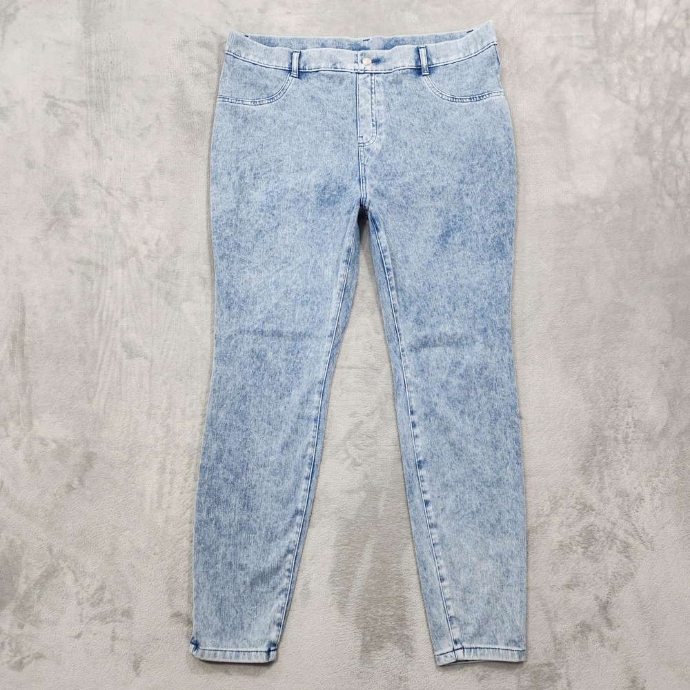 Time And‎ Tru Jeans Womens 20 Blue Acid Wash High Rise Jegging Slim Stretch